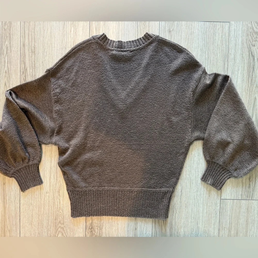 Brown Balloon Sleeve Sweater Cozy Girl Fall Aesthetic